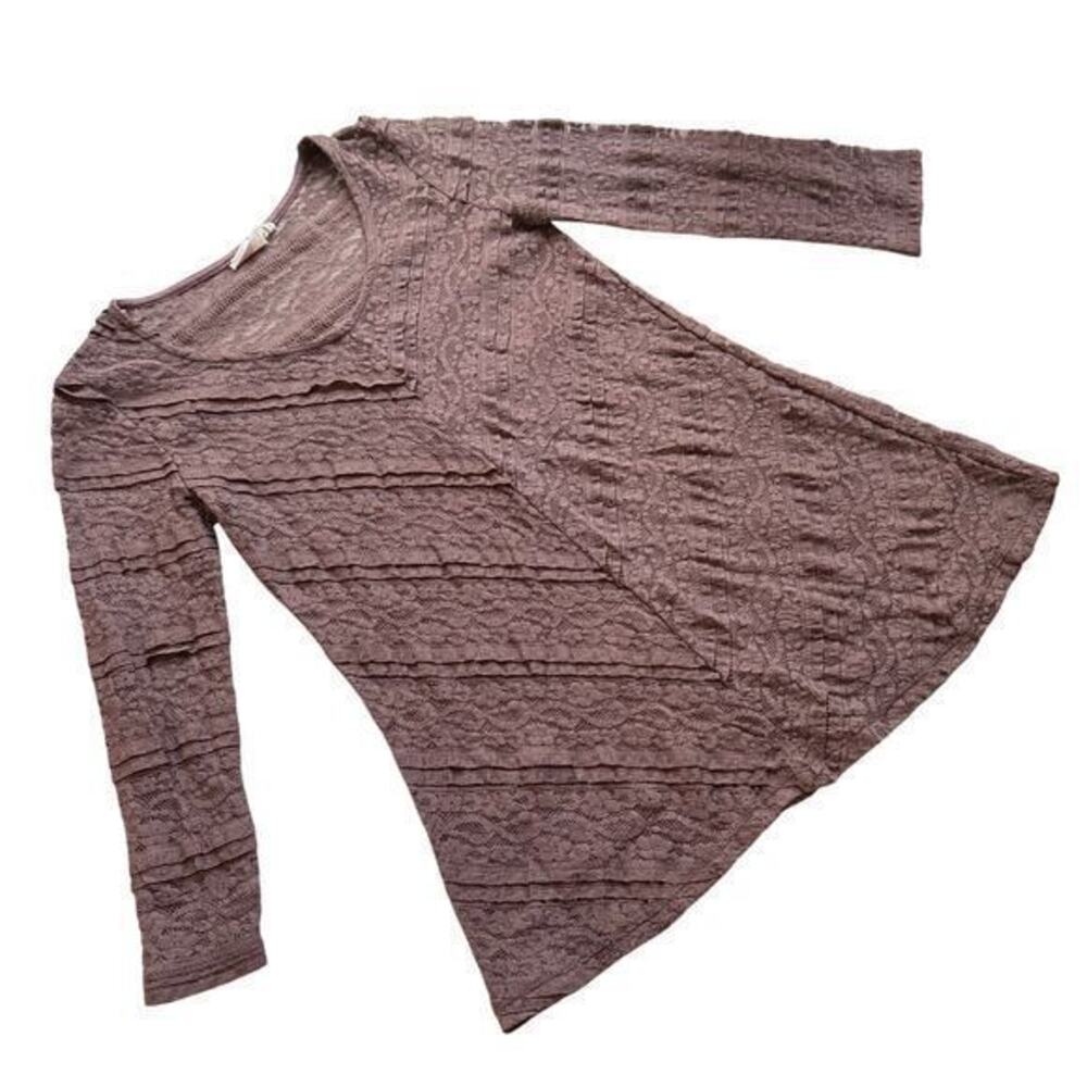 Lilka Anthropologie Lace Long Sleeve Top Brown XS Y2K Fairy Whimsigoth